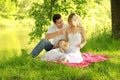 Young family on the nature