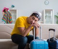 Young family preparing for travel vacation Royalty Free Stock Photo