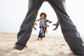 Young Family Relaxing On Beach Camping Holiday Royalty Free Stock Photo