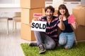 The young family selling their house Royalty Free Stock Photo