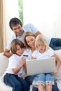 Young family shopping online Royalty Free Stock Photo