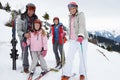 Young Family On Ski Vacation Royalty Free Stock Photo