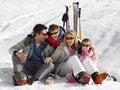 Young Family On Ski Vacation Royalty Free Stock Photo