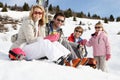 Young Family On Ski Vacation Royalty Free Stock Photo