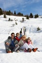 Young Family On Ski Vacation Royalty Free Stock Photo