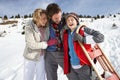 Young Family On Winter Vacation Royalty Free Stock Photo