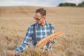 Young farmer or baker portrait in field Royalty Free Stock Photo