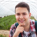 Young farmer looking at camera Royalty Free Stock Photo