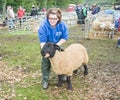 Young farmer presenting her sheep at Granmtown.