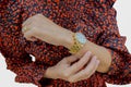 Wristwatches on women`s hand Royalty Free Stock Photo