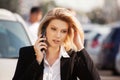 Young fashion business woman calling on the cell phone Royalty Free Stock Photo