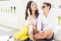 Young fashion couple girl and boy Royalty Free Stock Photo
