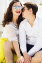 Young fashion couple girl and boy Royalty Free Stock Photo