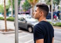 Fashionable handsome man on the street of modern city Royalty Free Stock Photo