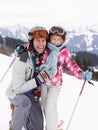 Young Father And Daughter On Ski Vacation