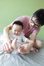 Young Father Happy Play with His Baby Royalty Free Stock Photo