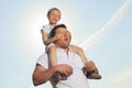 Young father with his daughter outdoor on a summer Royalty Free Stock Photo