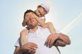 Young father with his daughter outdoor on a summer Royalty Free Stock Photo