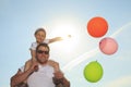 Young father with his daughter outdoor on a summer Royalty Free Stock Photo