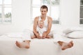 Young father with his nine months old son on the