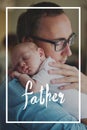 Young father holding his newborn baby. Fathers day. Royalty Free Stock Photo