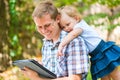 Young father and little daughter having fun Royalty Free Stock Photo