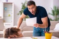 Young father and little girl indoors Royalty Free Stock Photo