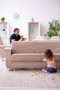 Young father and little girl indoors Royalty Free Stock Photo