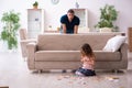 Young father and little girl indoors Royalty Free Stock Photo