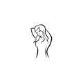 Woman body beauty sketch, sexy figure nude Royalty Free Stock Photo