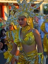 Young Female Carnival Dancer in yellow costume