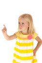 Young female child pointing her finger