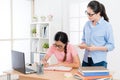 Young female college student doing school homework Royalty Free Stock Photo