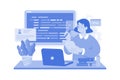 Young Female Computer Programmer Coding At Laptop