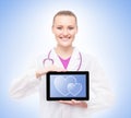 Young female doctor holding a tablet Royalty Free Stock Photo