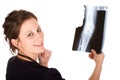 Young female doctor holding an x-ray Royalty Free Stock Photo