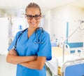 Young female doctor in ICU Royalty Free Stock Photo