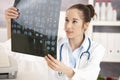 Young female doctor in office Royalty Free Stock Photo