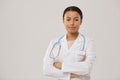 Young Female Doctor Posing on White Royalty Free Stock Photo