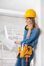 Young female engineer or architect Royalty Free Stock Photo