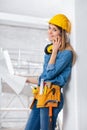 Young female engineer or architect Royalty Free Stock Photo