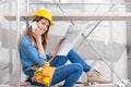 Young female engineer or architect Royalty Free Stock Photo