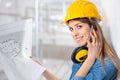 Young female engineer or architect Royalty Free Stock Photo