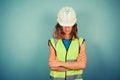 Young female engineer in high vis and hardhat Royalty Free Stock Photo