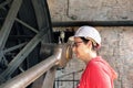 Young female engineer, mechanist Royalty Free Stock Photo