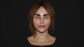 Young female face 3d render, 3d model