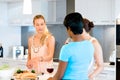 Young female friends in kitchen