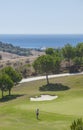 Young female golf player at Costa del Sol resort, Spain Royalty Free Stock Photo