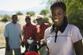 Young Female Golfer Smiling Royalty Free Stock Photo