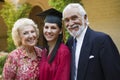 Young Female Graduate With Grandparents